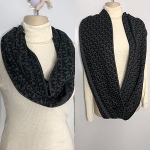 Michael kors NWOT black gray monogram knit scarf